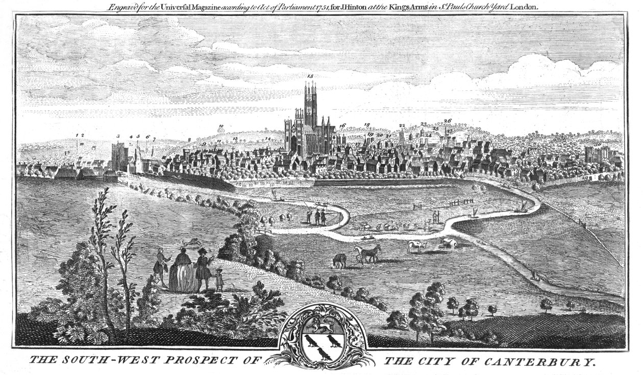 Canterbury Şehri'nin Güney-Batı Beklentisi, c1776 by Unbekannt