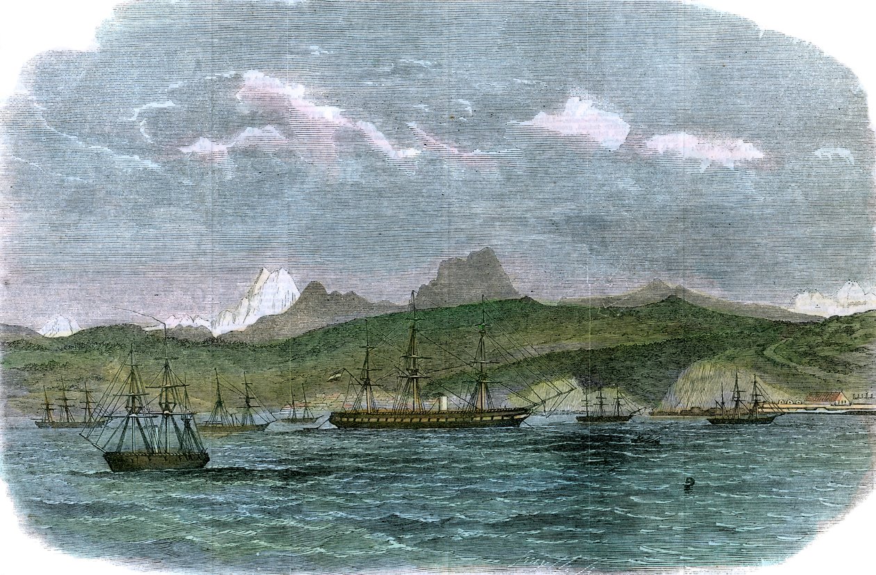 İspanyol abluka filosu Valparaiso, Şili, c1880 by Unbekannt