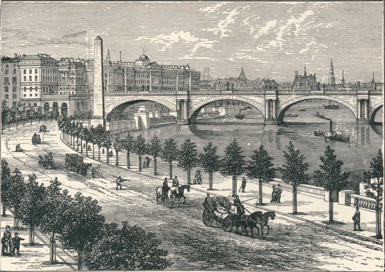 Kleopatra İğnesini gösteren Thames Dolgusu, 1896 by Unbekannt