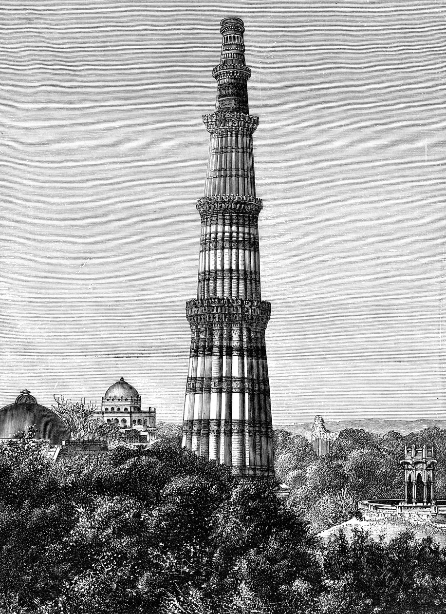 Kutar Kulesi, Delhi, Hindistan, 1895 by Unbekannt