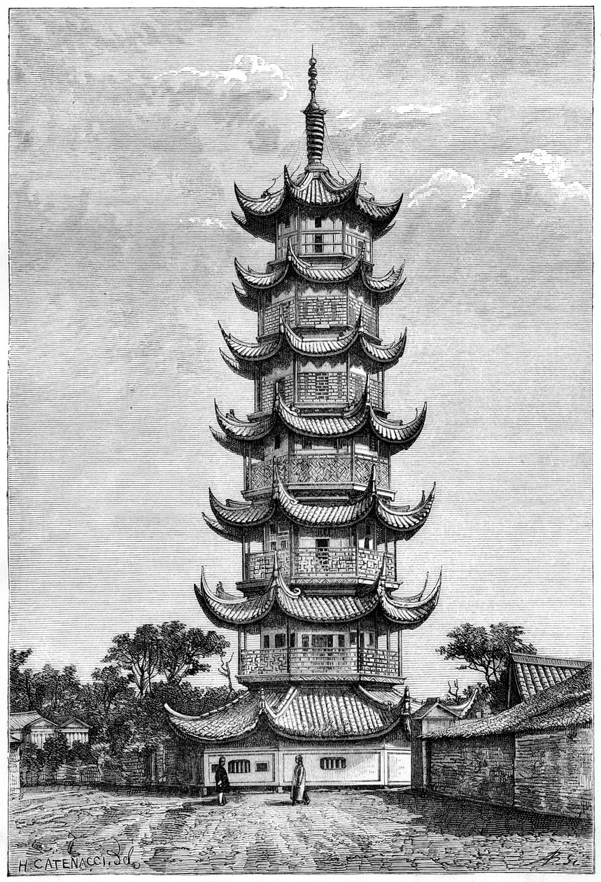 Long-Hua Kulesi, Şanghay, Çin, 1895 by Unbekannt