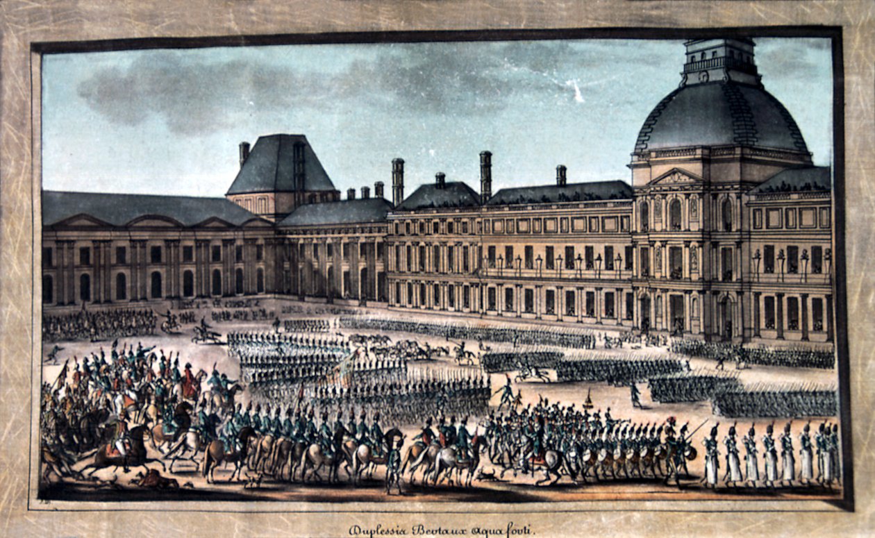 Büyük Geçit Töreni sırasında Birlik Geçit Töreni, Tuileries Sarayı, 19. yüzyıl by Unbekannt