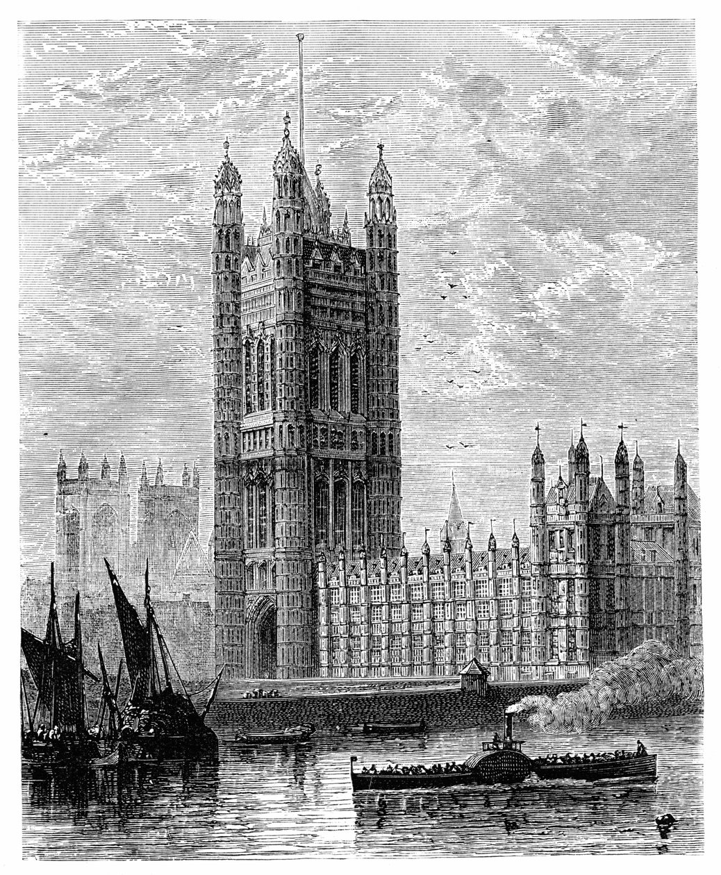 Victoria Kulesi ve Parlamento Binaları, Londra, 1900 by Unbekannt
