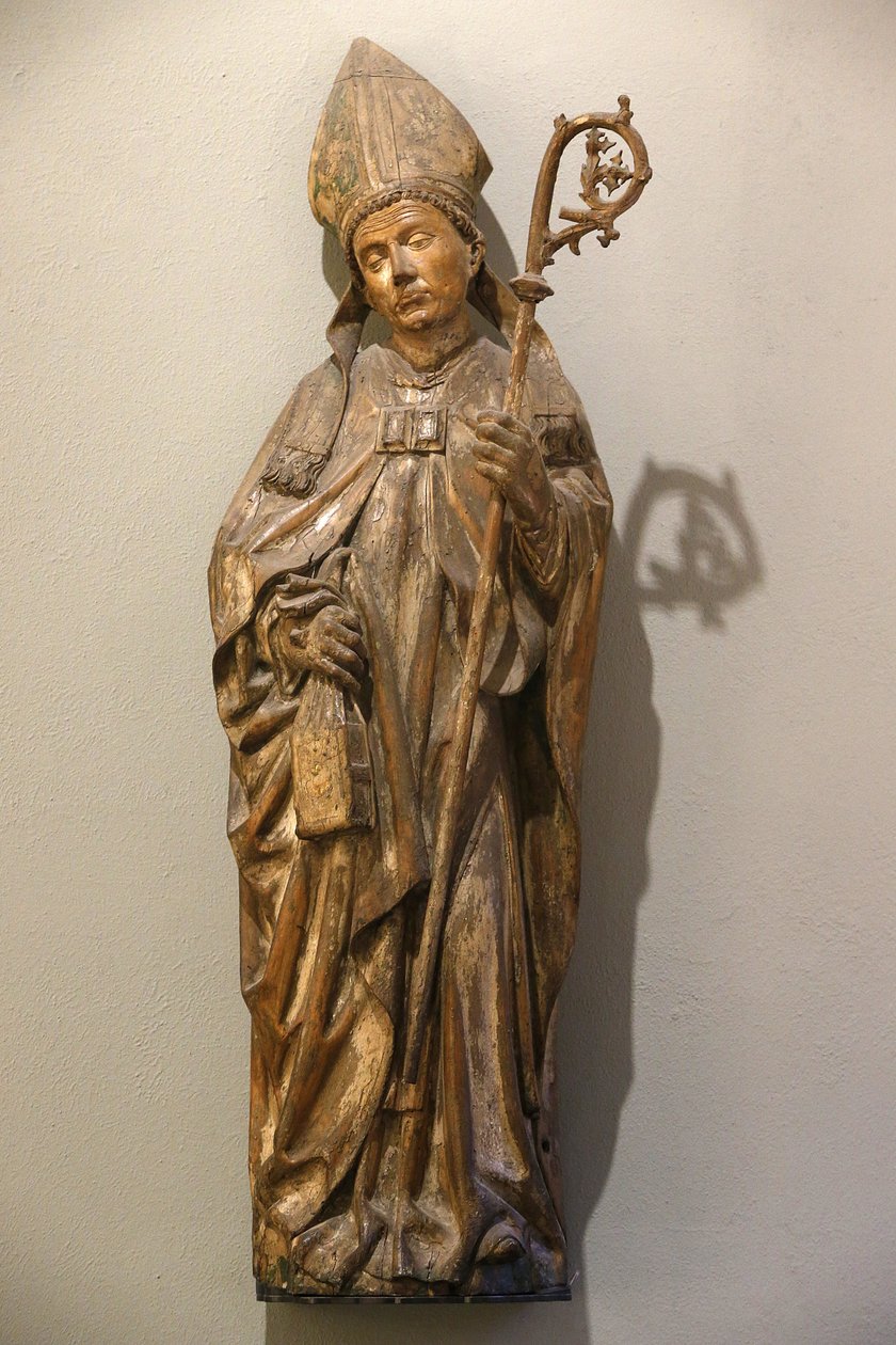 Victoria ve Albert Müzesi. Piskopos aziz. Almanya. 1470-80 civarı. Boya izleri olan ıhlamur ağacı. Birleşik Krallık by Unbekannt