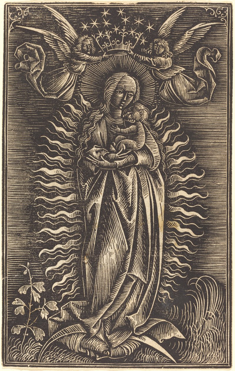 İki Melek Tarafından Taçlandırılan Bakire, c. 1500. by Unbekannt