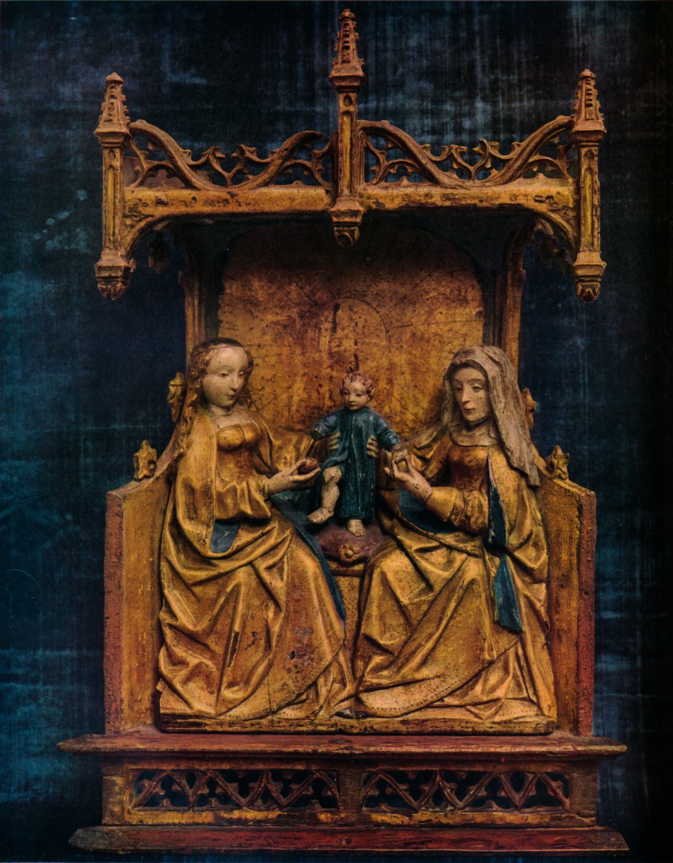 Bakire ve Aziz Anne Bebek Kurtarıcıya Yürümeyi Öğretiyor, c1470 by Unbekannt