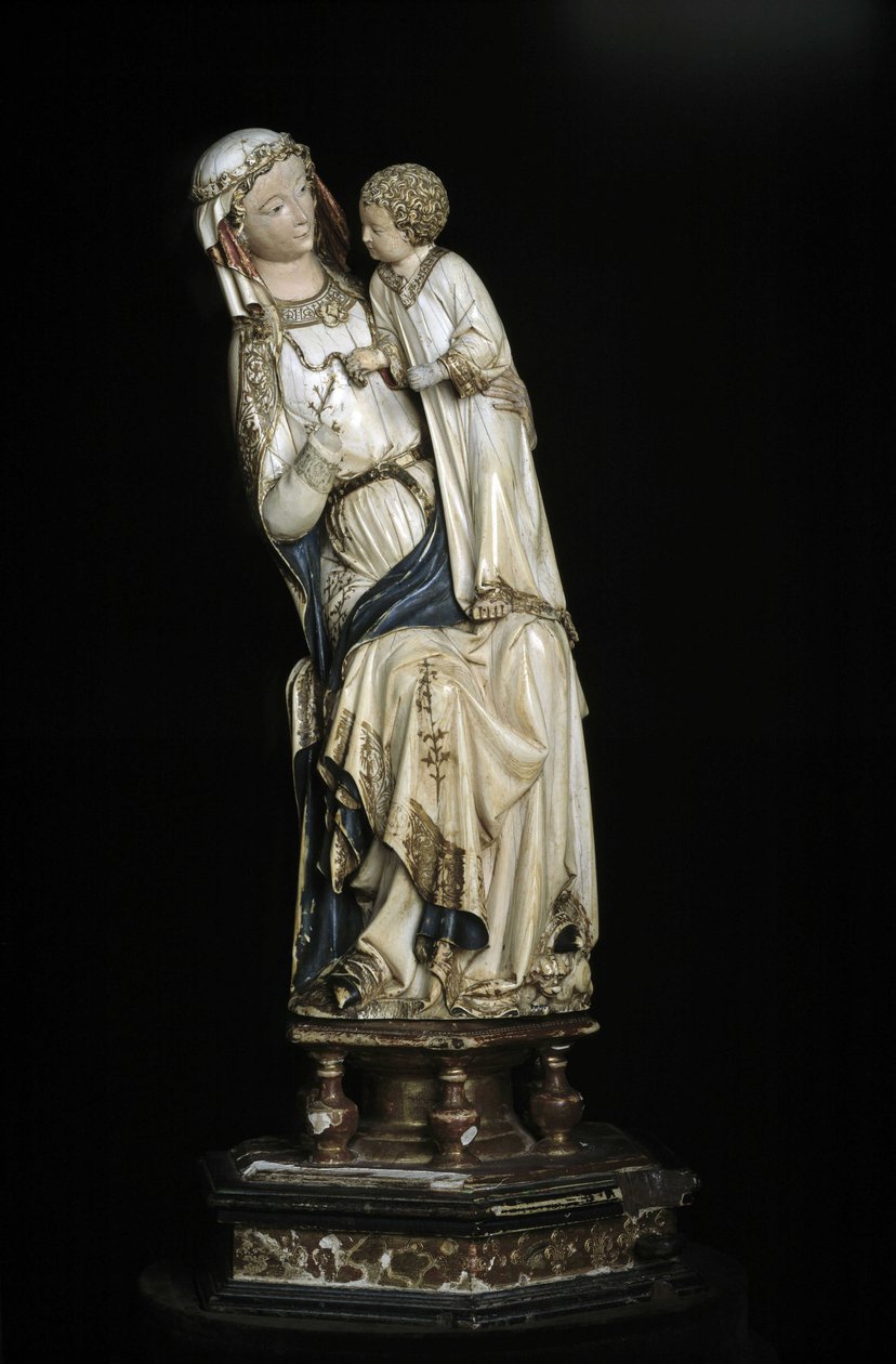 Bakire ve Çocuk İsa. 1350-1375 civarında mermer heykel. 45cm Collegiale Notre Dame. Villeneuve les Avignons (Gard). by Unbekannt