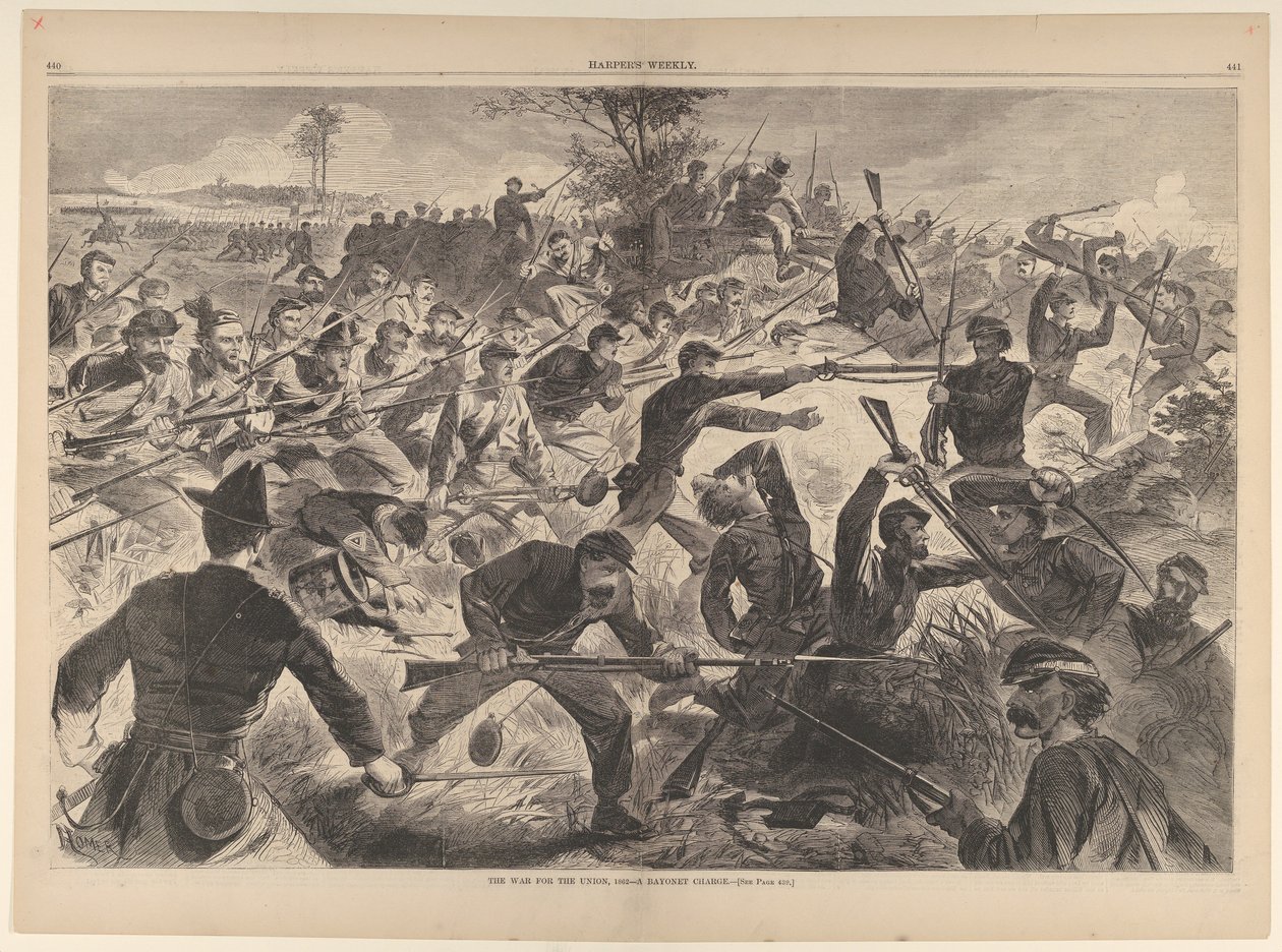 Birlik Savaşı, 1862 - Bir Bayonet Charge Harpers Weekly, Cilt. VII, 12 Temmuz 1862. by Unbekannt