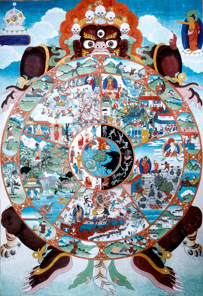 Yaşam Çarkı, Tibet, 19.-20. yüzyıl by Unbekannt