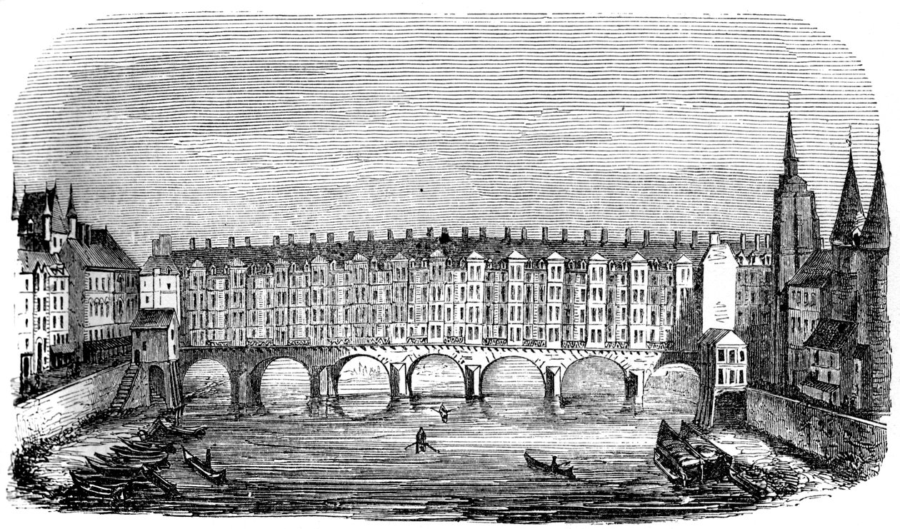 Antik Pont aux Changers, Paris, Fransa, c16. yüzyıl 1849 by Unbekannt
