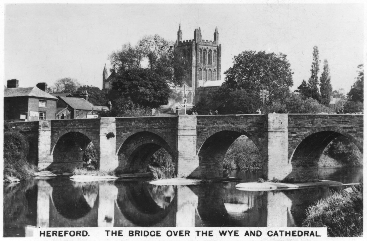 Wye ve katedral üzerindeki köprü, Hereford, 1936 by Unbekannt