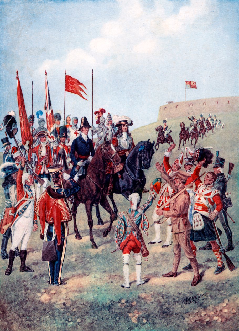 Süvariler, savaş alanında piyadeyle buluşuyor, 1910 by Unbekannt