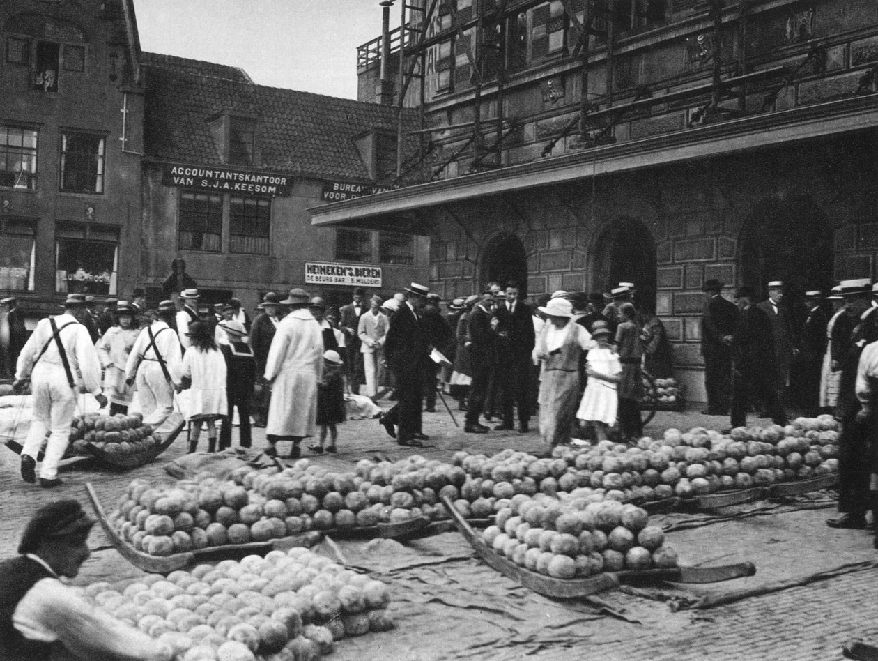 Cuma günü peynir pazarı, Alkmaar, Hollanda, c1934 by Unbekannt
