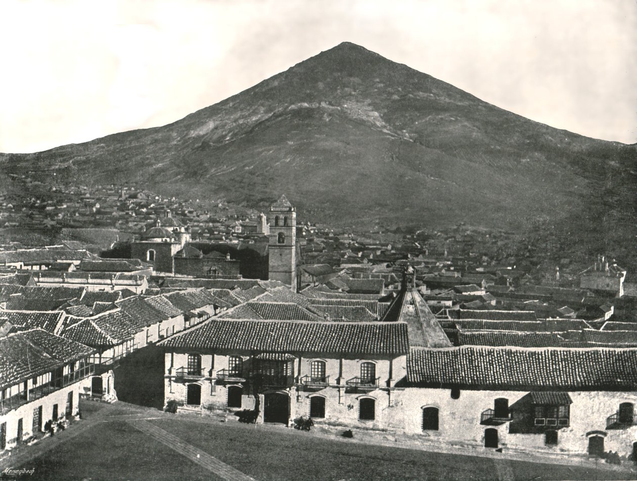 Şehir ve dağ, Potosi, Bolivya, 1895. by Unbekannt