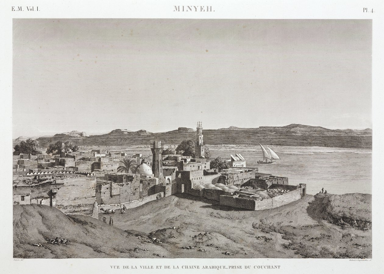 Al Minya şehri ve Nil Nehri, Mısır by Unbekannt
