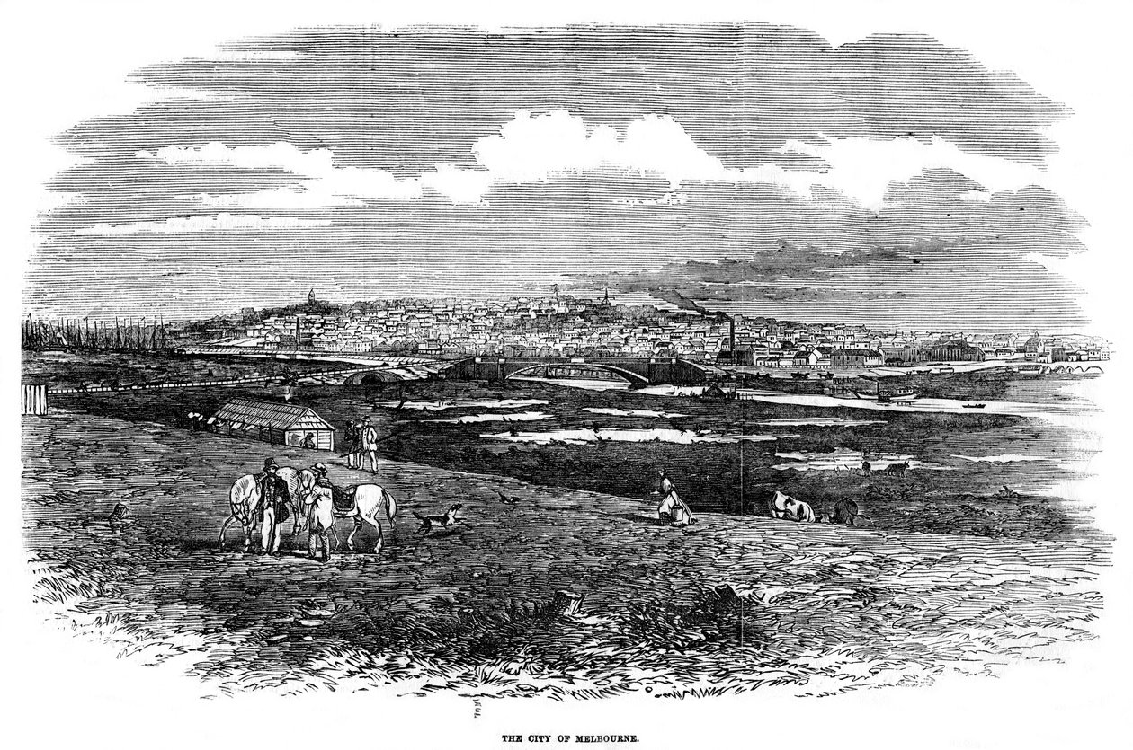 Melbourne şehri, Avustralya, 1855 by Unbekannt