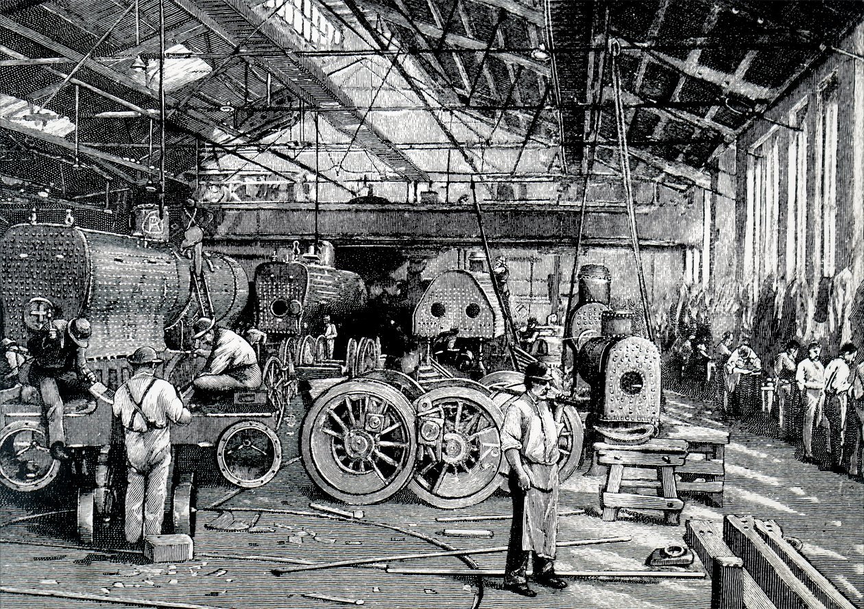 Baldwin Lokomotif Fabrikalarının yapım atölyesi. by Unbekannt