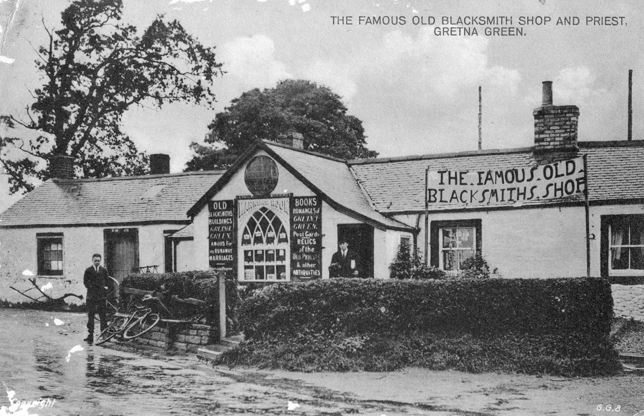 Ünlü eski demirci dükkanı, Gretna Green, Dumfriesshire, İskoçya, 20. yüzyıl by Unbekannt