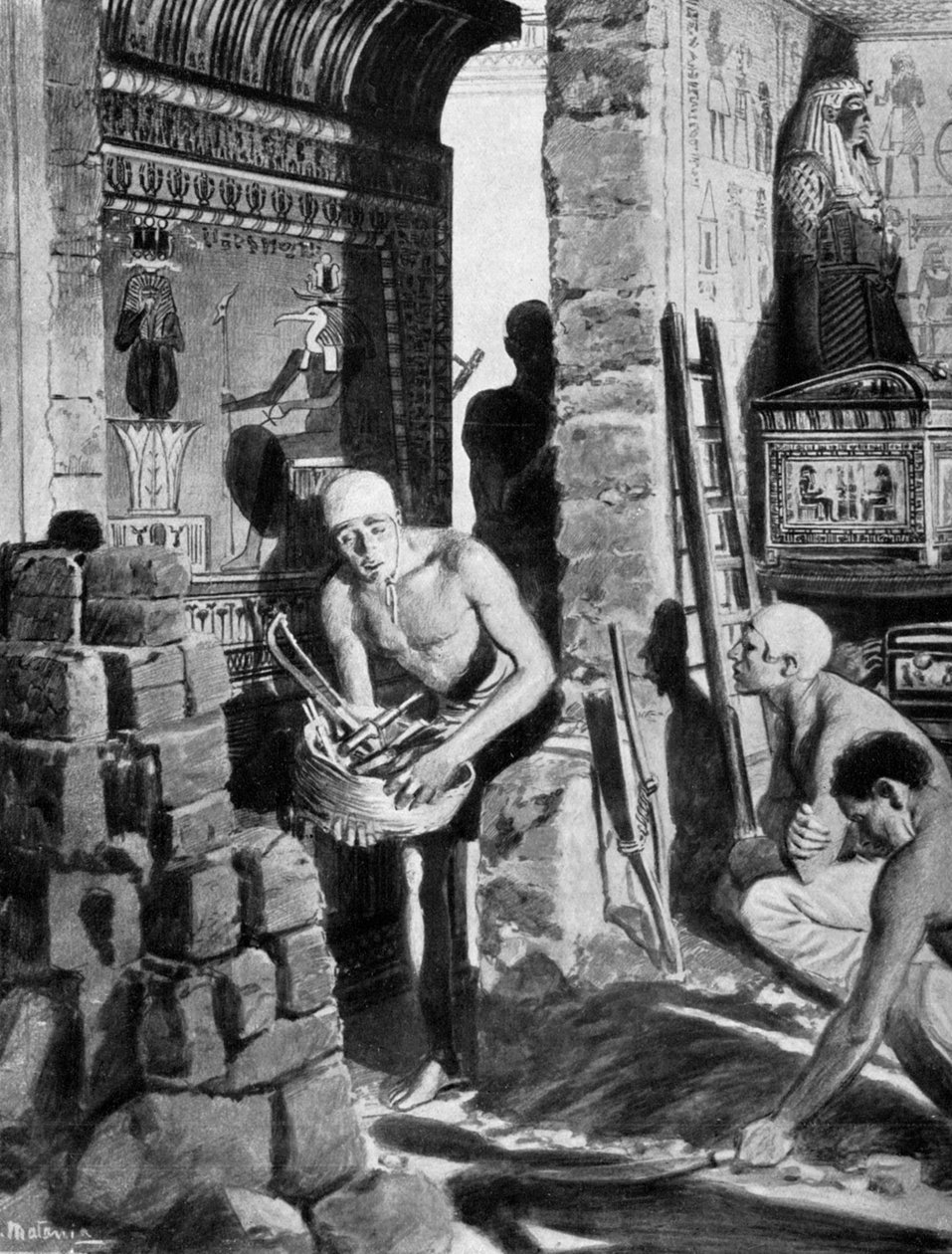 Tutankhamun mezarının son iç dekorasyonu ve mühürlenmesi, Mısır, MÖ 1325 1933-1934 by Unbekannt