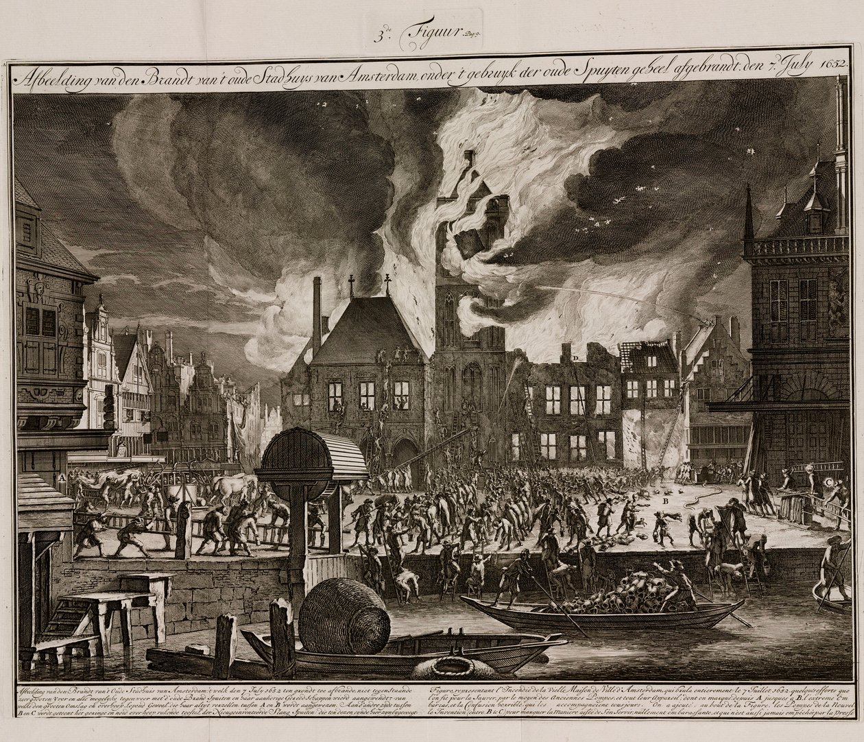 Amsterdam'ın eski belediye binasında yangın, Hollanda, 7 Temmuz 1652 by Unbekannt