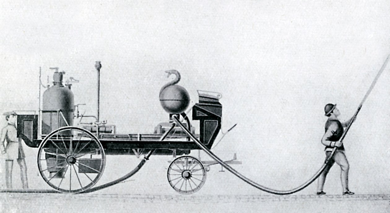 İlk buharlı itfaiye aracı, c1830 by Unbekannt