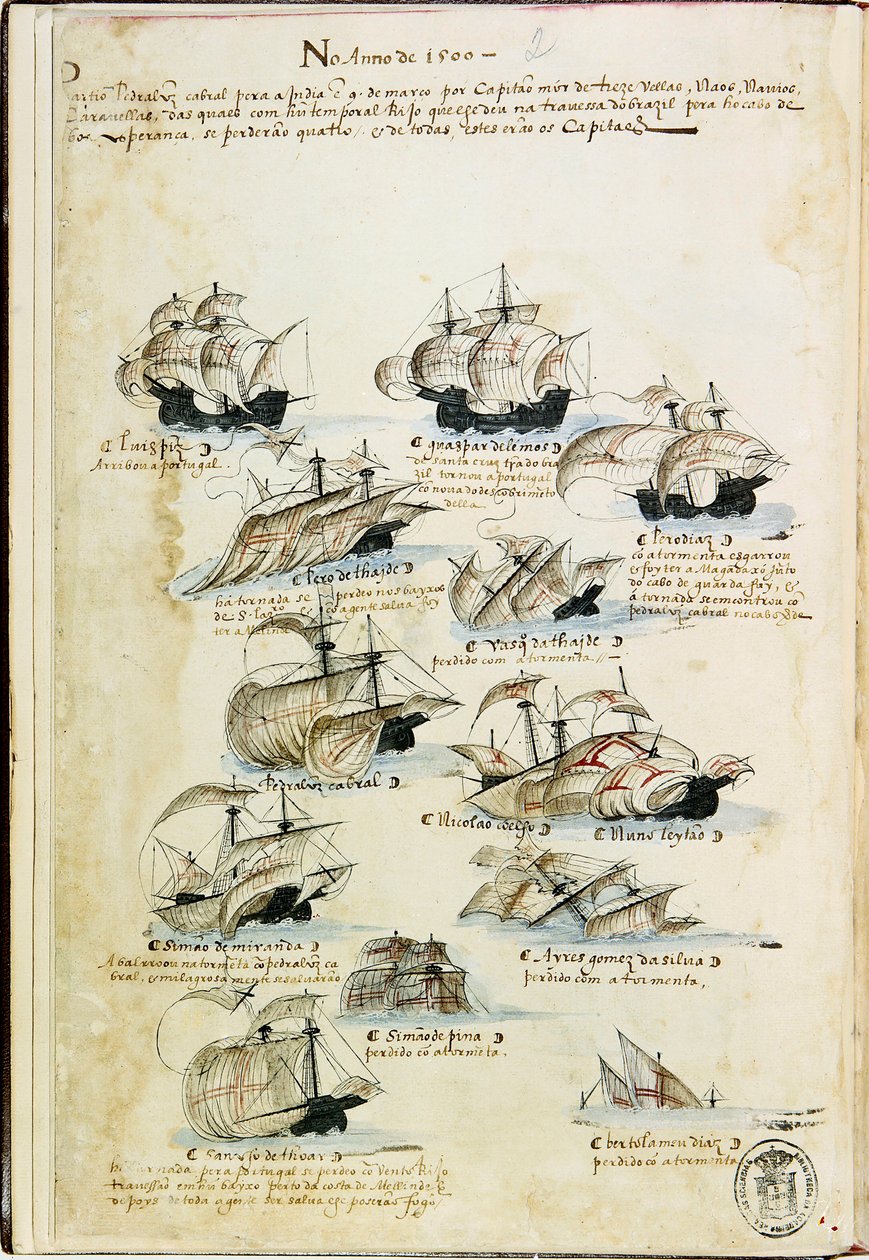 1500 yılında Pedro Álvares Cabral filosu. Livro das Armadas