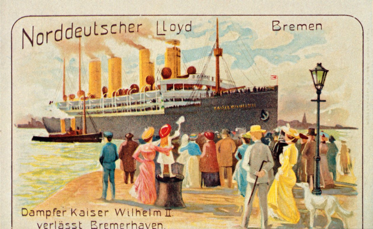 Dev SS Kaiser Wilhelm II, Bremerhaven, Almanya, 1905