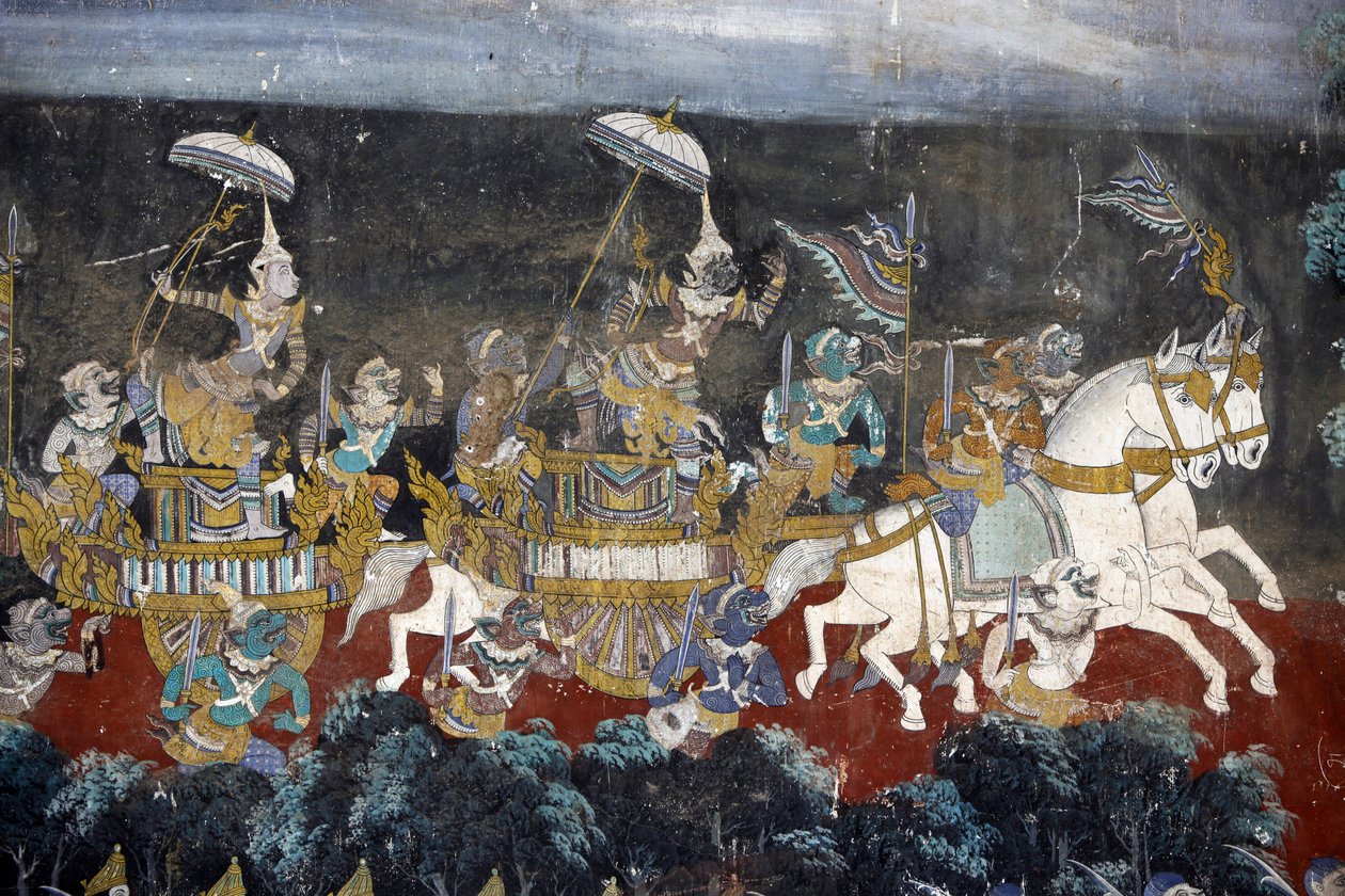 Gümüş pagoda bileşik duvarlarının içi, Reamker
