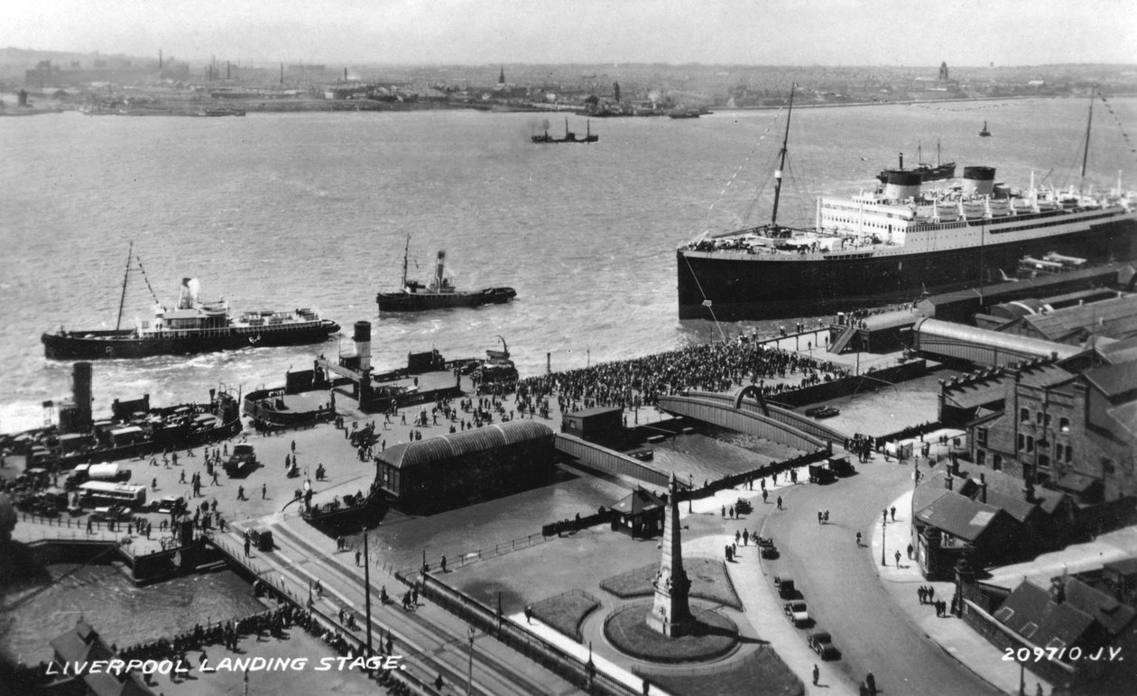Liverpool rıhtımındaki iniş aşaması, Merseyside, 20. yüzyılın başlarında by Unbekannt