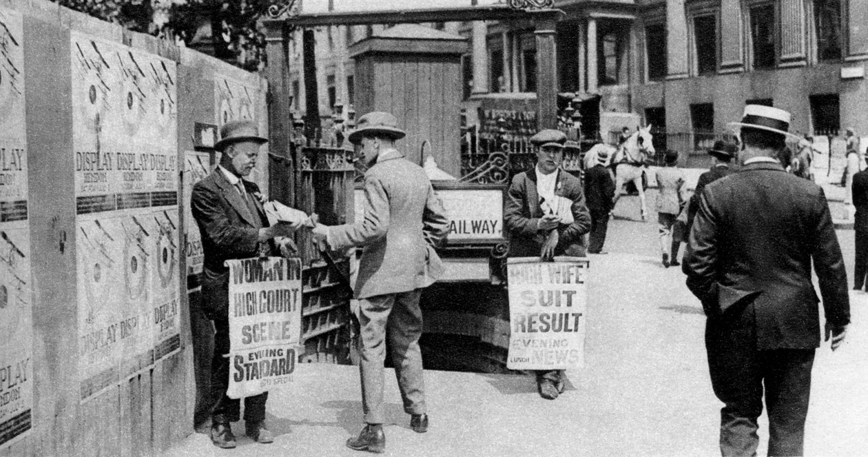 Öğle yemeği gazetesi gazete manşetleri, Trafalgar Meydanı, Londra, 1926-1927 by Unbekannt