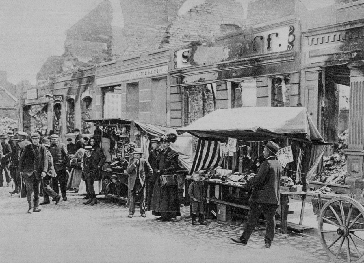 Hohenstein harabelerindeki pazar, Doğu Prusya, I. Dünya Savaşı, 1915 by Unbekannt