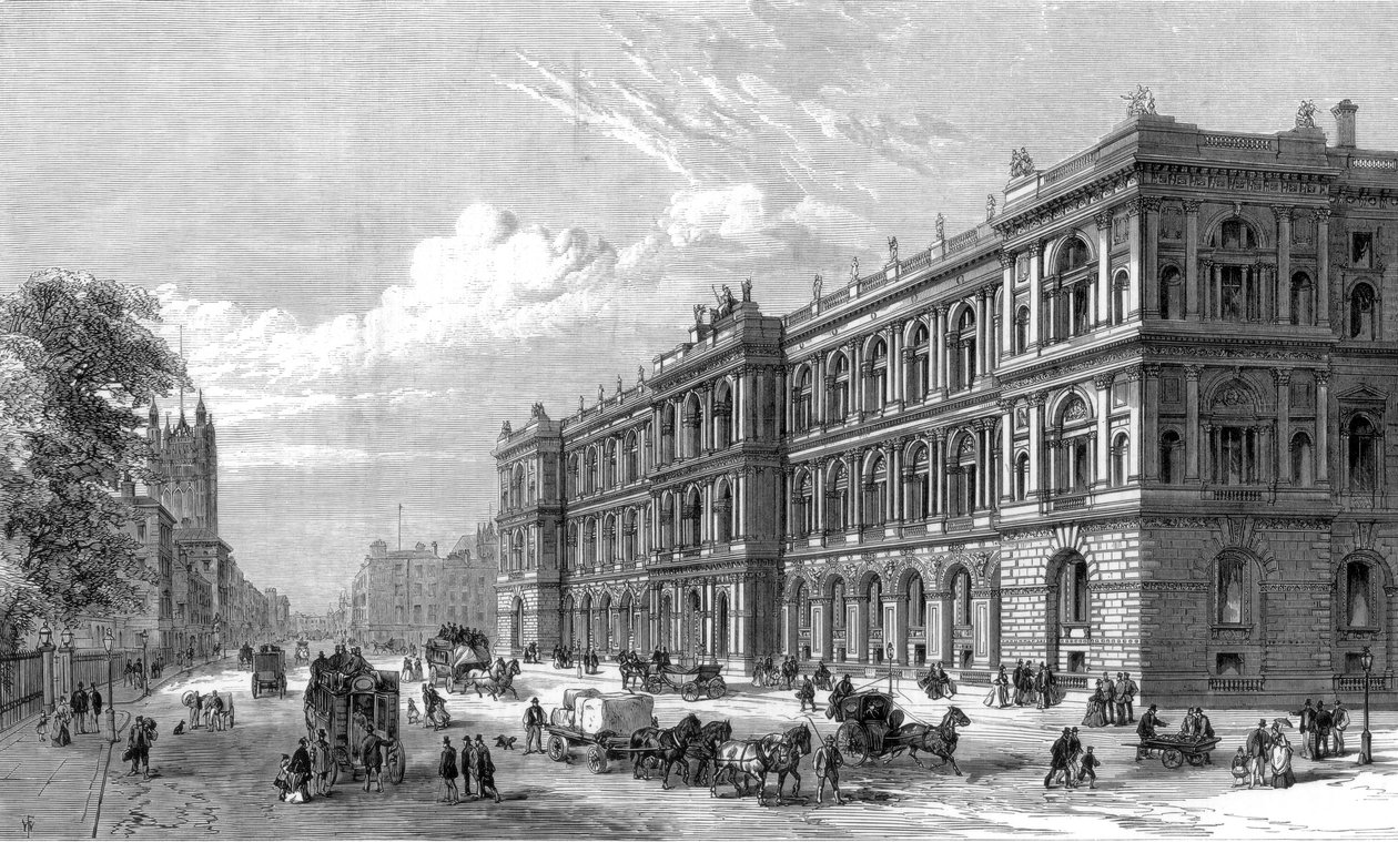 Yeni Ev ve Koloni ofisleri, Parlamento Caddesi, Westminster, Londra, 1875 by Unbekannt