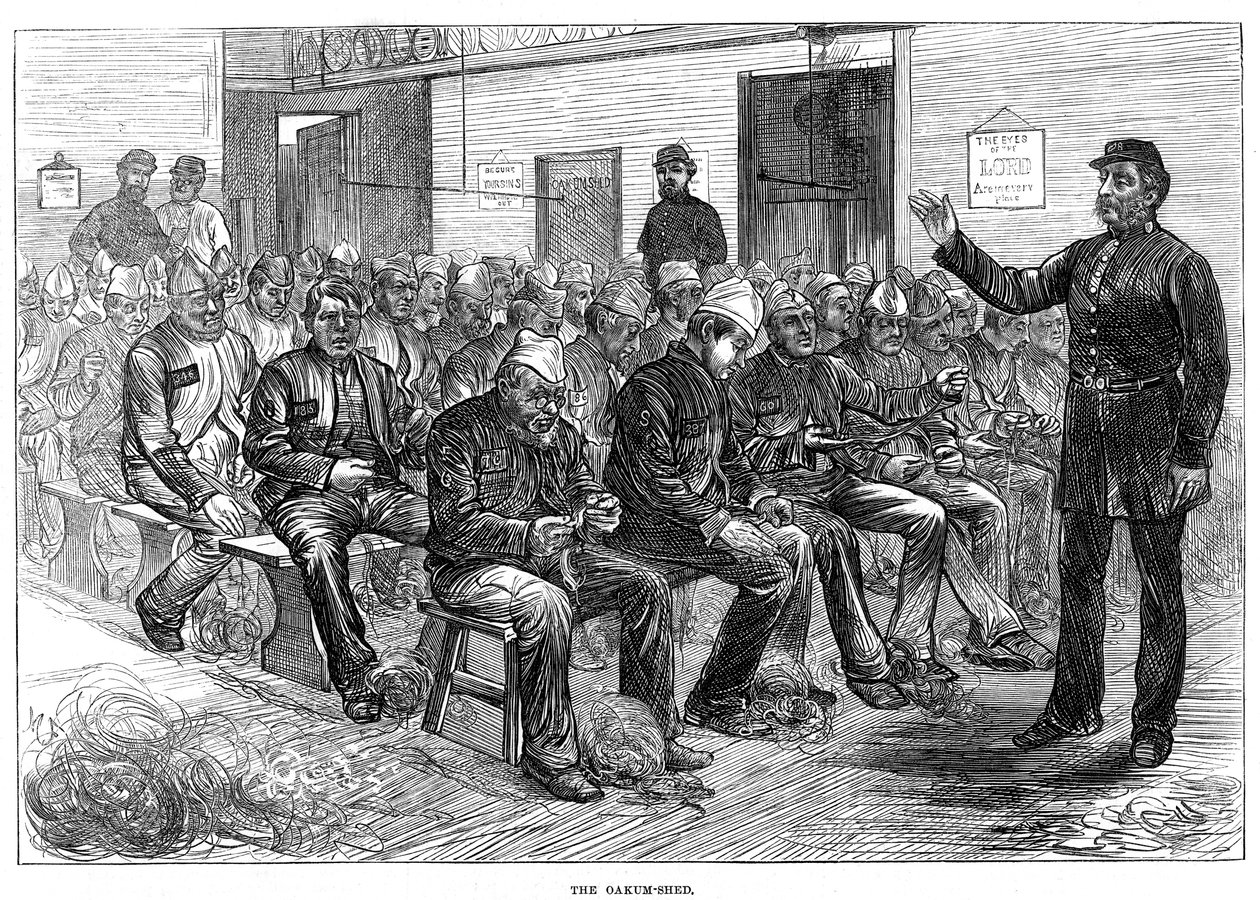 Oakum kulübesi, Clerkenwell Hapishanesi, Londra, 1874 by Unbekannt