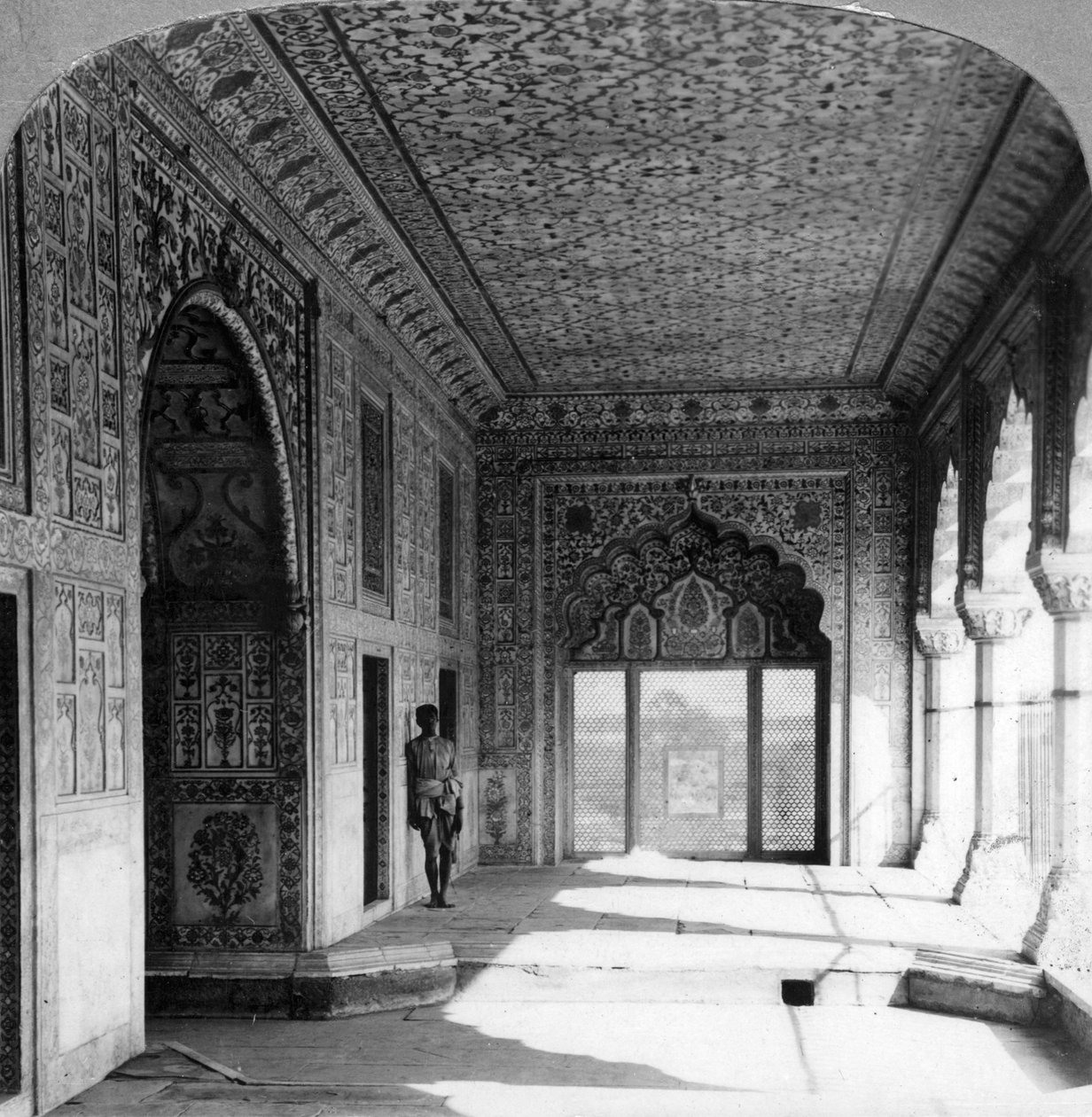 Rang Mahal Sarayı, Moğol Kraliçesinin kraliyet ikametgahı, Delhi, Hindistan, 1900