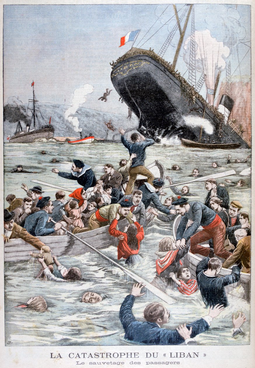 Liban adlı yolcu gemisi başka bir gemiyle çarpıştıktan sonra batıyor, 1903 by Unbekannt