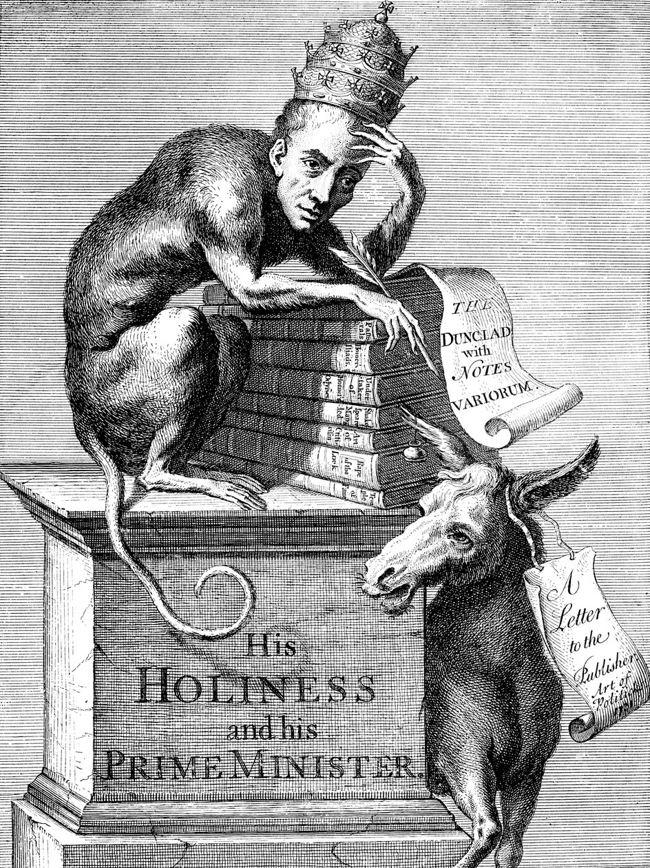 Bir Alexandrine hiper eleştirmeni ve yorumcunun fiziği ve karakteri, 1728 by Unbekannt