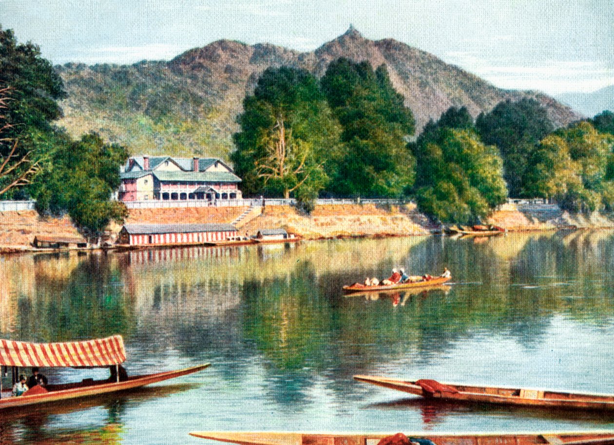Jhelum nehri ve kulüp binası Srinagar, Hindistan, 20. yüzyılın başlarında by Unbekannt