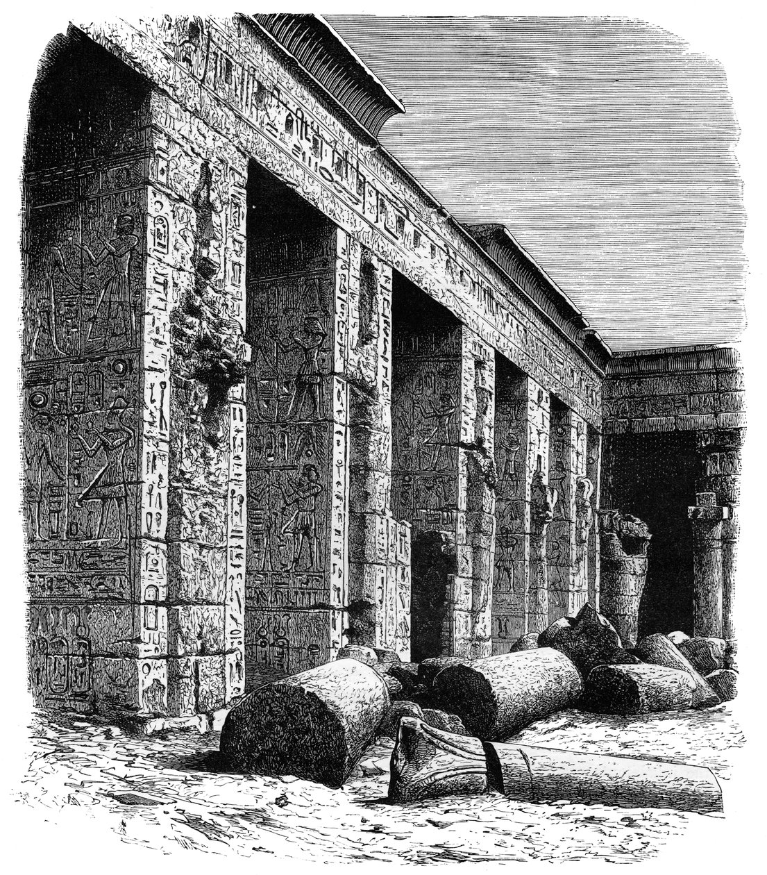Ramses III Sarayı kalıntıları, Medinet Habu, Yukarı Mısır, c1890 by Unbekannt
