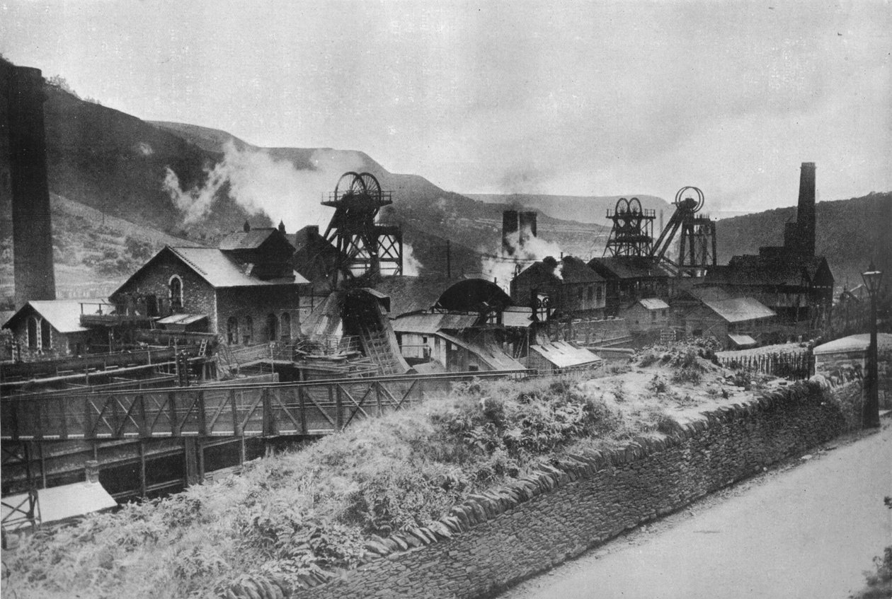 Kömür Grevi sahnesi: Tipik bir Güney Galler mont madeni, 1915 by Unbekannt
