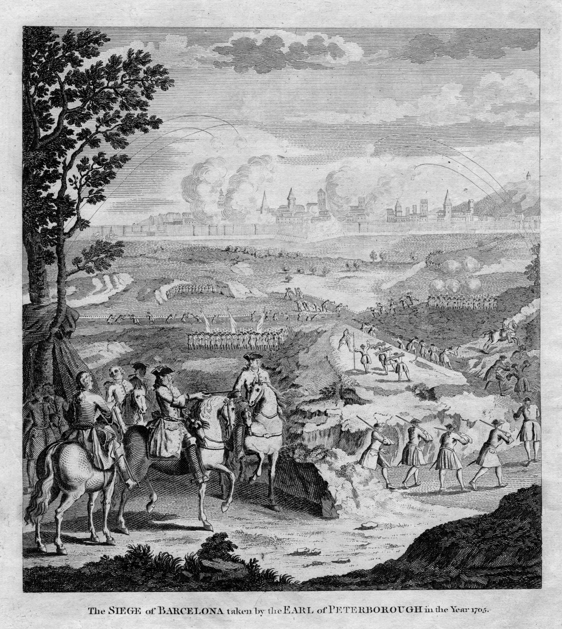 1705 yılında Peterborough Kontu tarafından alınan Barselona kuşatması by Unbekannt