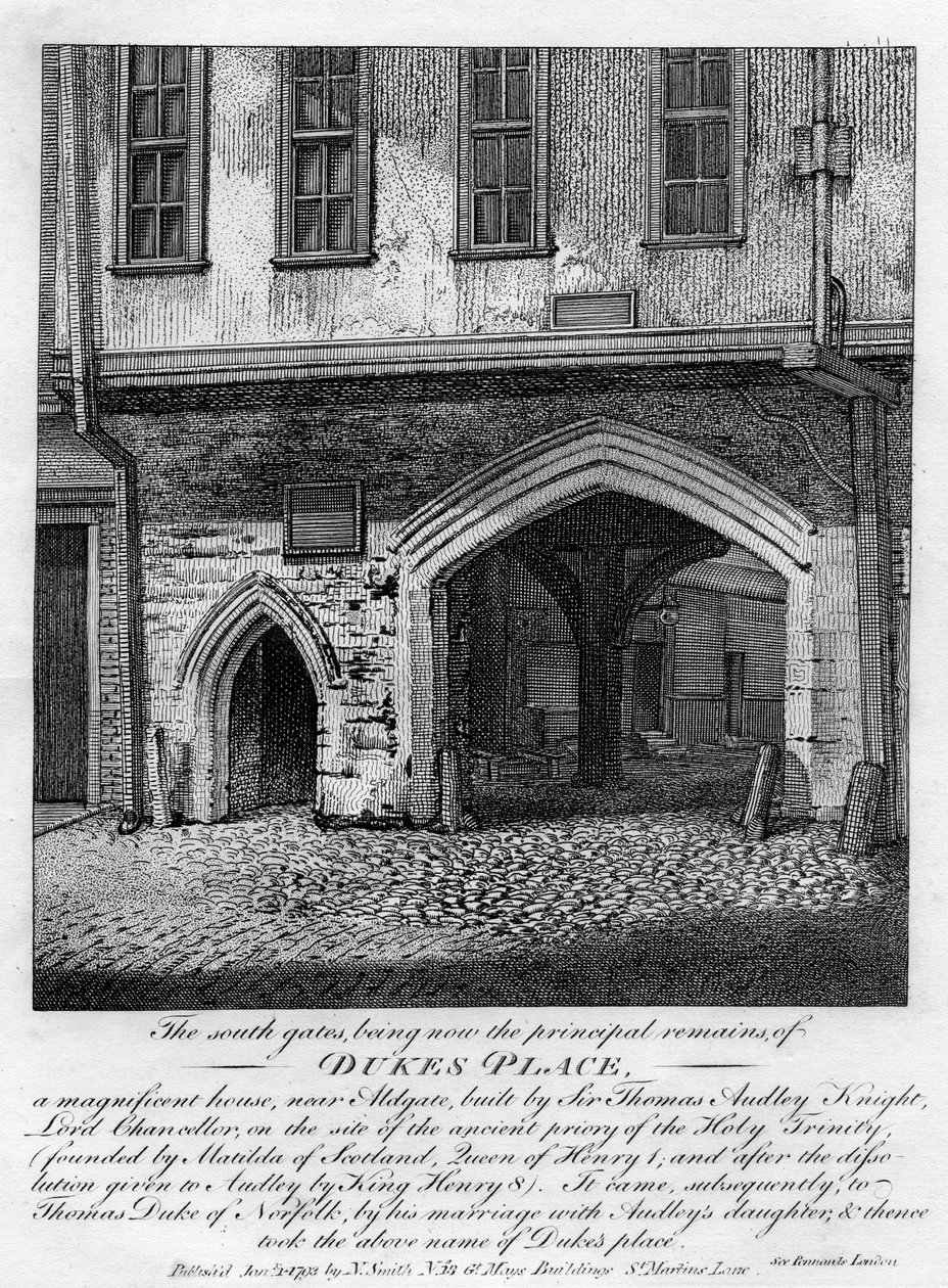 Güney kapıları, Dukes Place, Aldgate yakınlarında, Londra, 1793 by Unbekannt