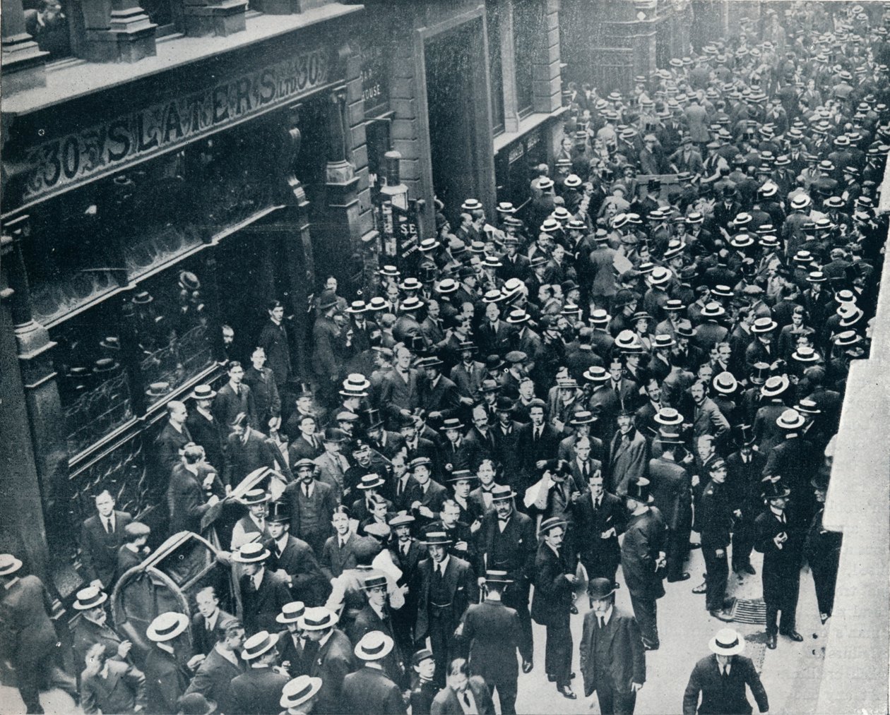 Şehirdeki savaş krizi: Londra Menkul Kıymetler Borsasının kapanması, 1914 by Unbekannt