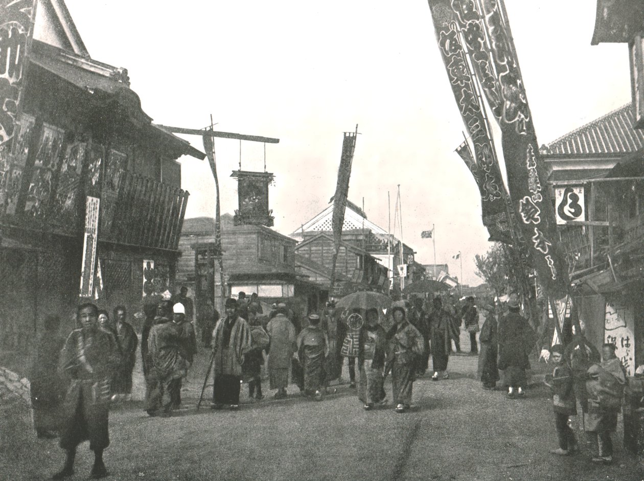 Tiyatro Sokağı, Yokohama, Japonya, 1895. by Unbekannt