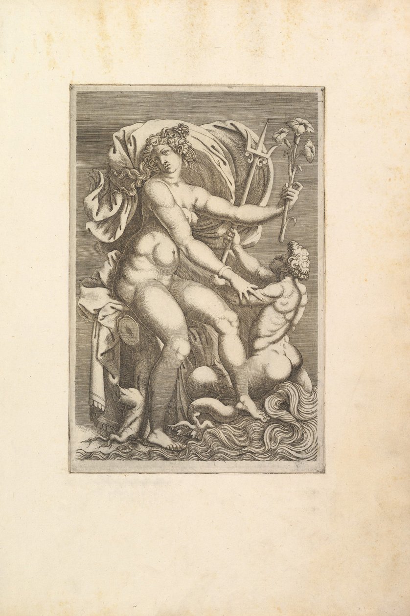 Bir Triton ile Oturan Thetis, 16. yüzyıl. by Unbekannt