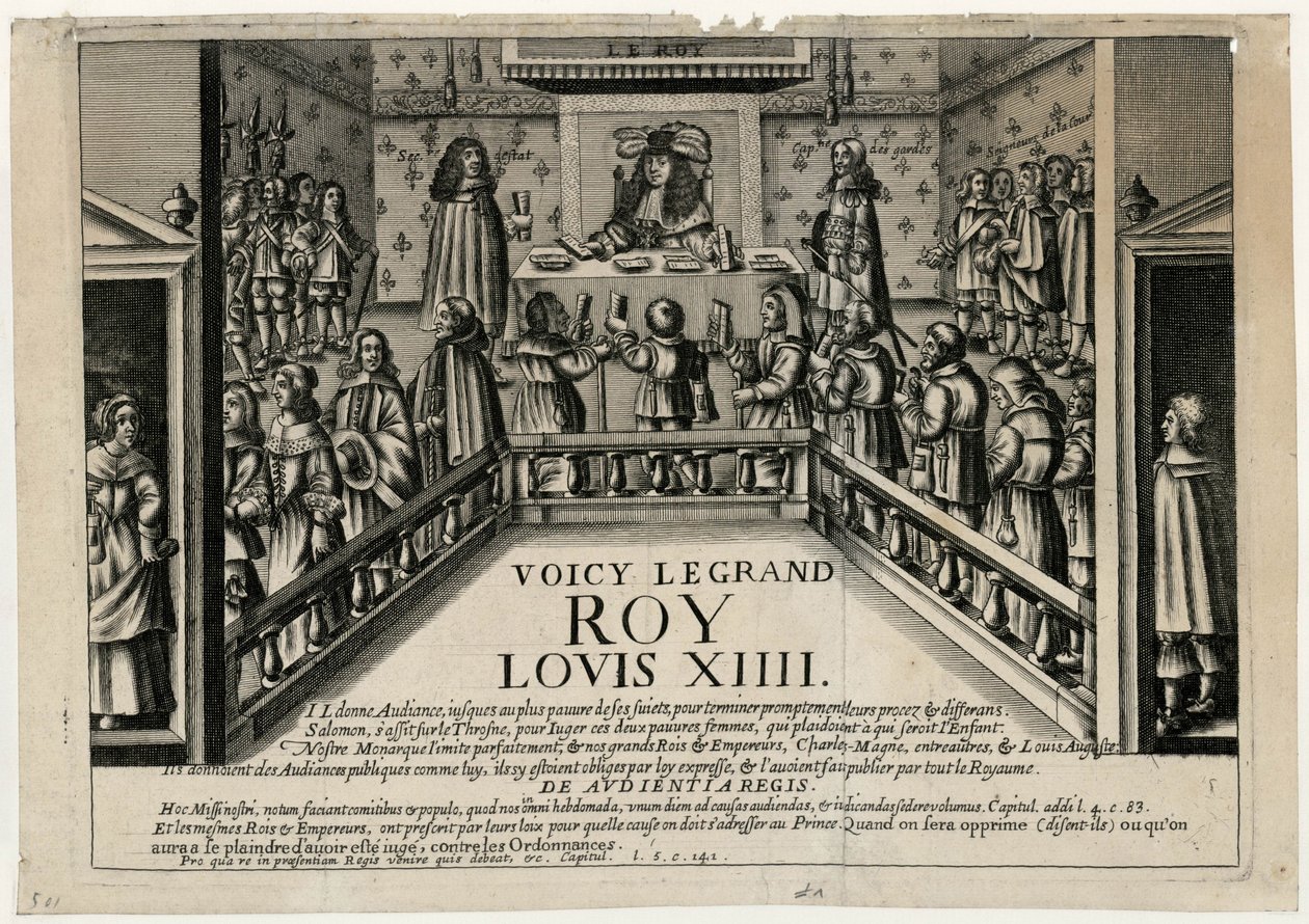 Bu, İyi Kral Louis XIV. King, halka açık bir dinleyici kitlesi veriyor, 1668. by Unbekannt