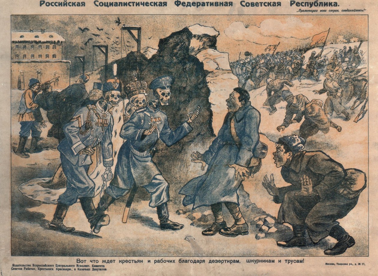 Kaçakların, bencillerin ve korkakların faaliyetleri nedeniyle köylüleri ve işçileri bekleyen budur, 1918-1919 by Unbekannt