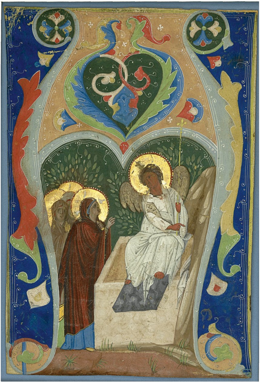 Mezarda Üç Maries ve Ateşli Melek. Başlangıç, yaklaşık 1310 by Unbekannt