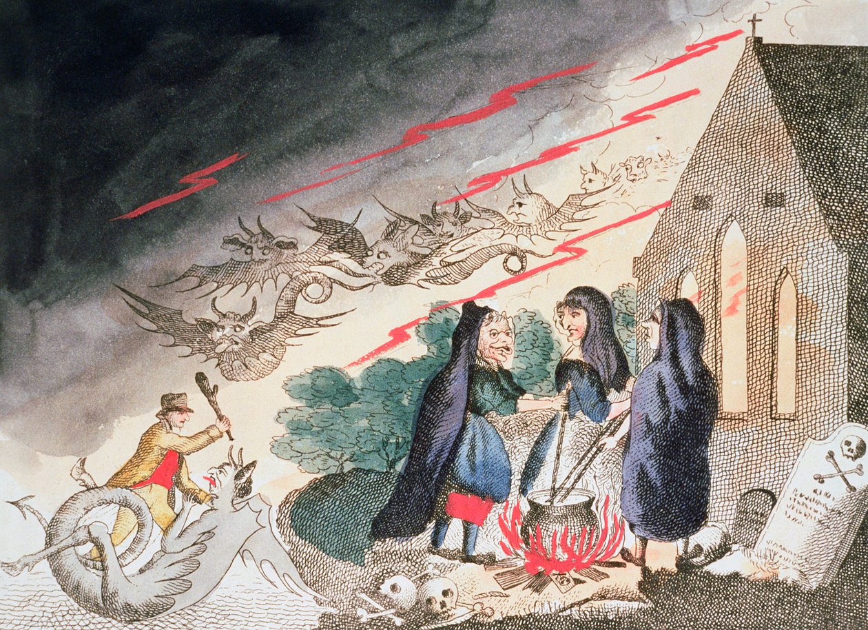 Mezarlıkta üç cadı, c1790s by Unbekannt