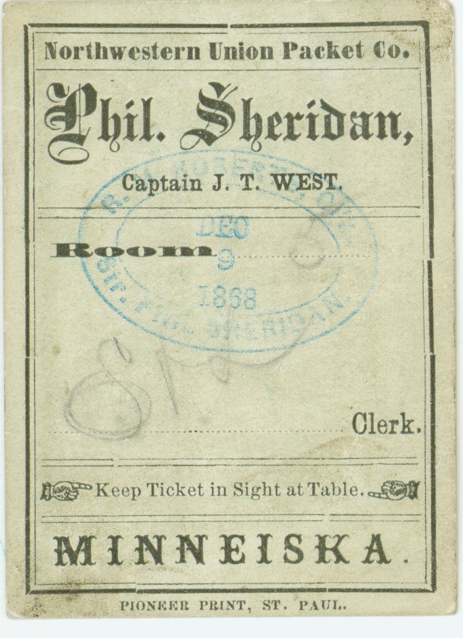 Phil vapuru için bilet. Sheridan, 9 Aralık 1868 by Unbekannt