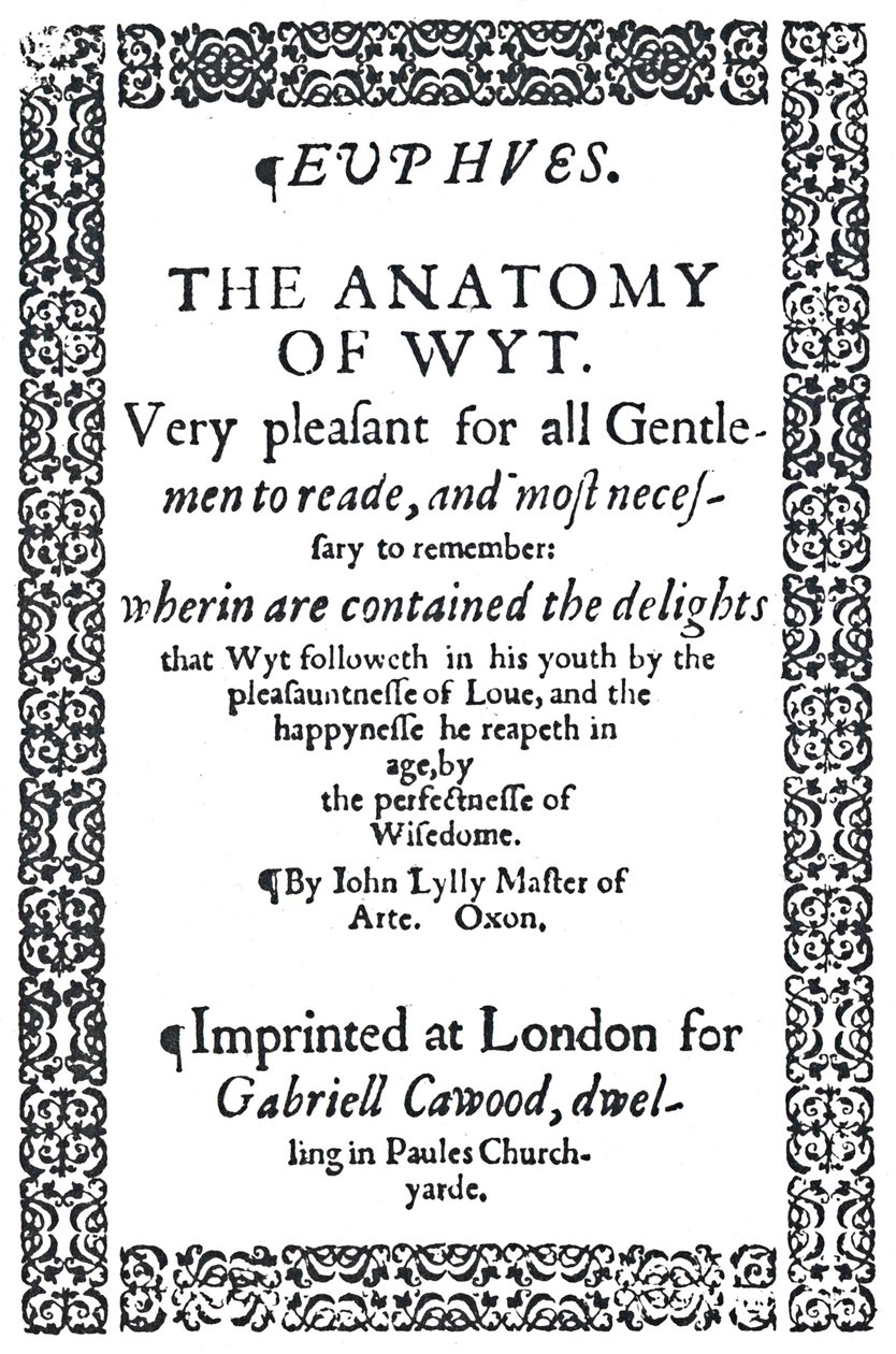 John Lylys Euphues veya The Anatomy of Wit